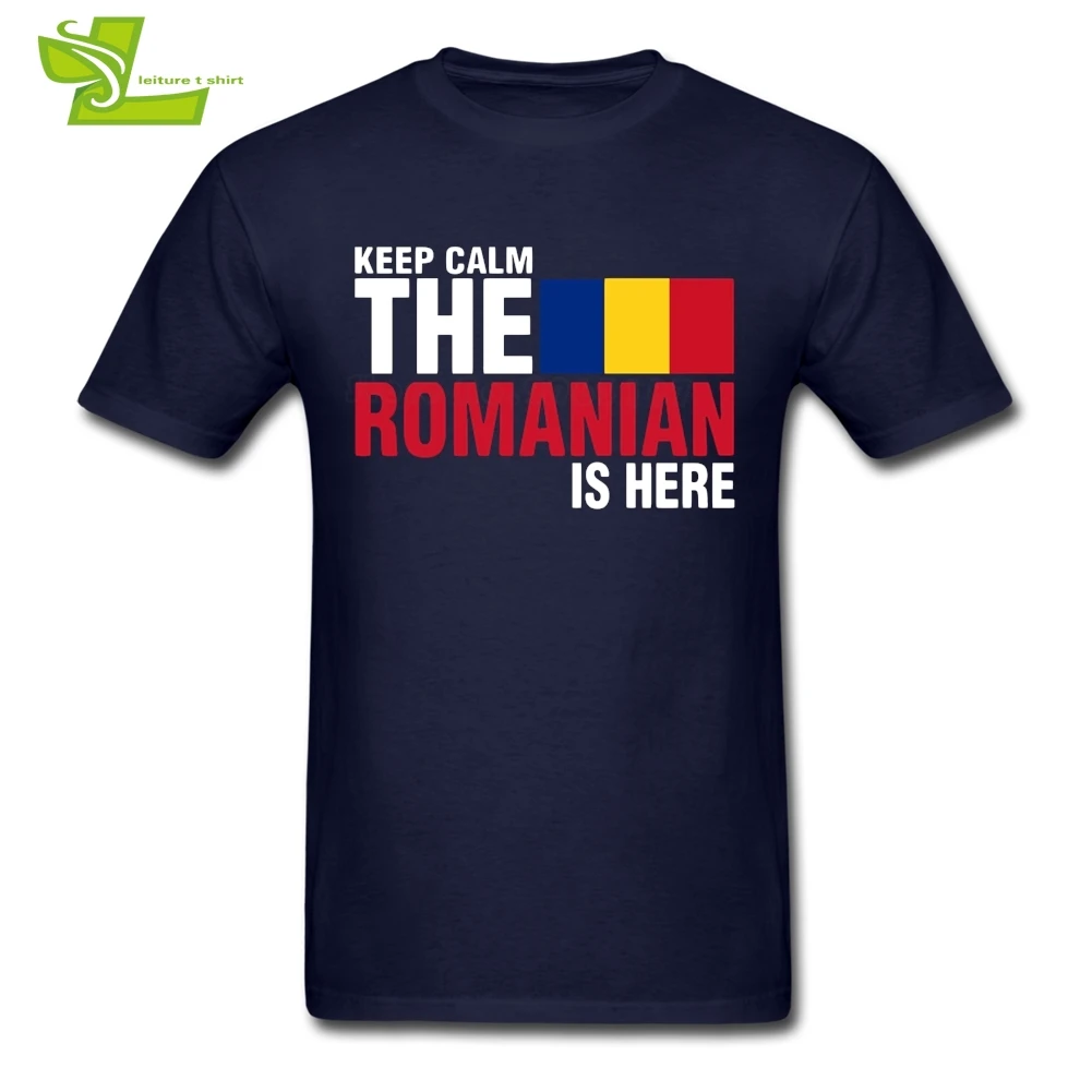 Мужская футболка с коротким рукавом Keep Calm Fear The румынский Is Here модная для
