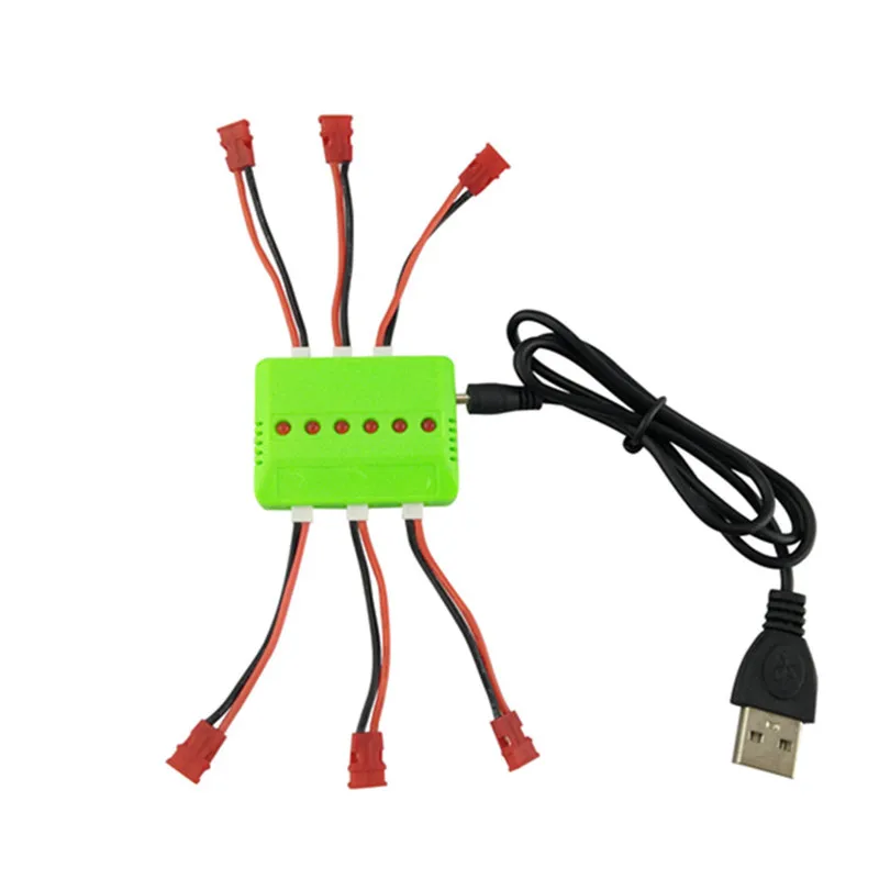 

Зарядное устройство SYMA X5C Hubsan H107, 1 в 6, 3,7 в, с разъемами для литиевых аккумуляторов X5S, X5SC, X5SW, X5HW, X5UW, H107C, Радиоуправляемый Дрон