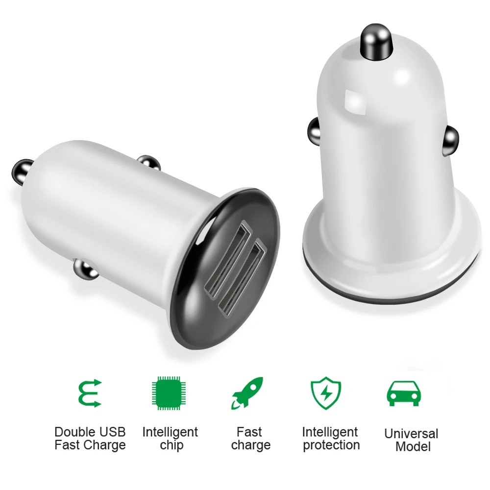 Автомобильное зарядное устройство с 2 USB портами универсальное быстрое