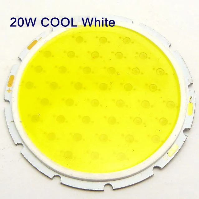 

5pcs 20W COOL White Round COB LED SMD Light DC 30-32V Lamp clips 1900LM