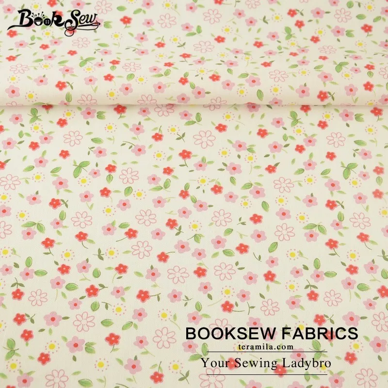 Хлопчатобумажная ткань с цветочным принтом мягкая для шитья самостоятельного