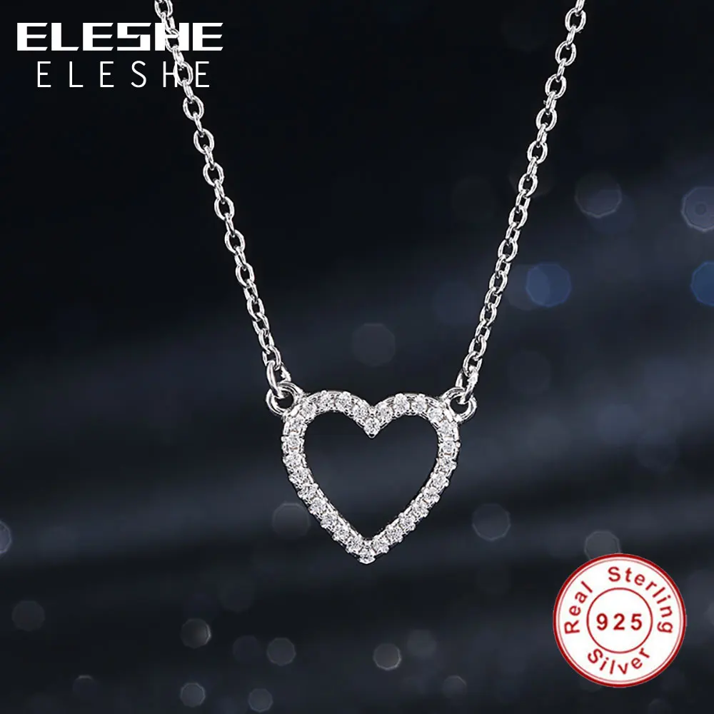 Женское Ожерелье с кулоном ELESHE из 100% серебра 925 пробы австрийским кристаллом в