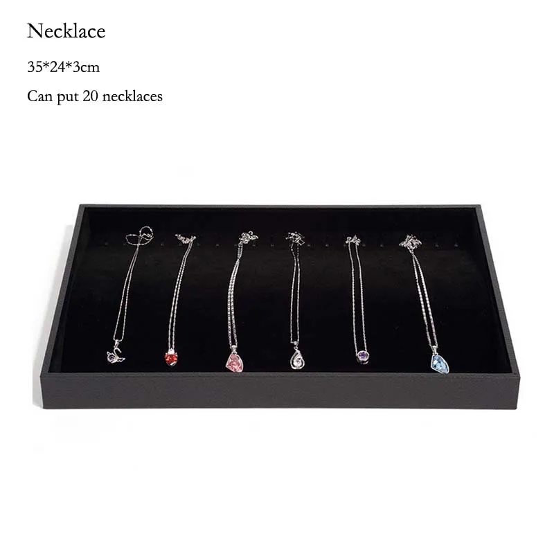 Necklace Из искусственной кожи Ювелирные изделия дисплей пластина серьги кольцо ожерелье кулон лоток реквизит коробки счетчик ювелирных изделий - Цвет: Necklace