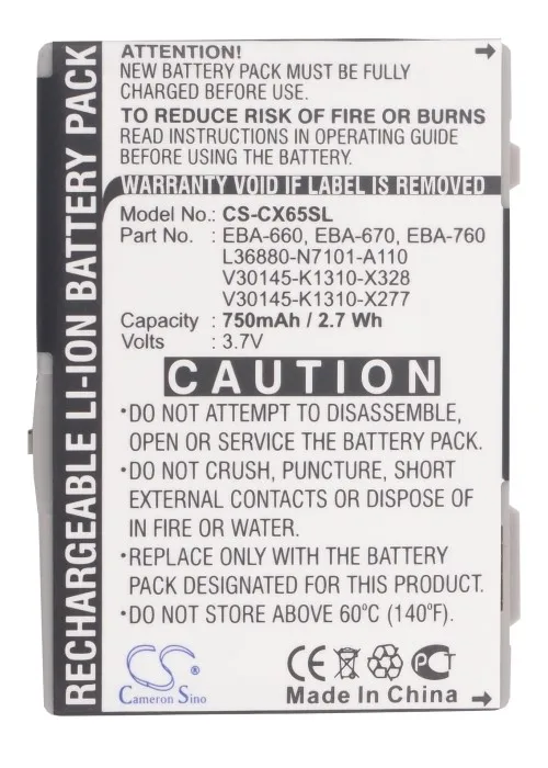 Cameron sino 750 mAh Батарея EBA 760 770 для Siemens CF75 CFX65 CT66 CT72 CT75 CTX65 CV65 CV72 CV75 CX65 CX66 CX70 CX75