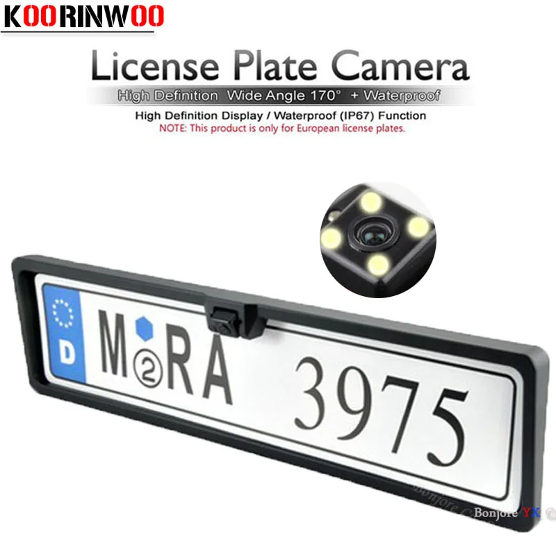Автомобильная парковочная камера Koorinwoo HD с рамкой для номерного знака