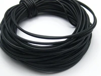 10 meter black 2mm solid rubber jewelry cord string for pendants