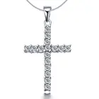 Подвеска-крестик со стразами Druzy, блестящее серебряное ожерелье для женщин, простой ошейник для девушек, женское ожерелье с цепочкой, Прямая поставка