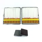 Аксессуары для сигарет, контейнер для хранения табака, карман для 20 сигарет, держатель для сигар, металлический кожаный Ультратонкий чехол для сигарет