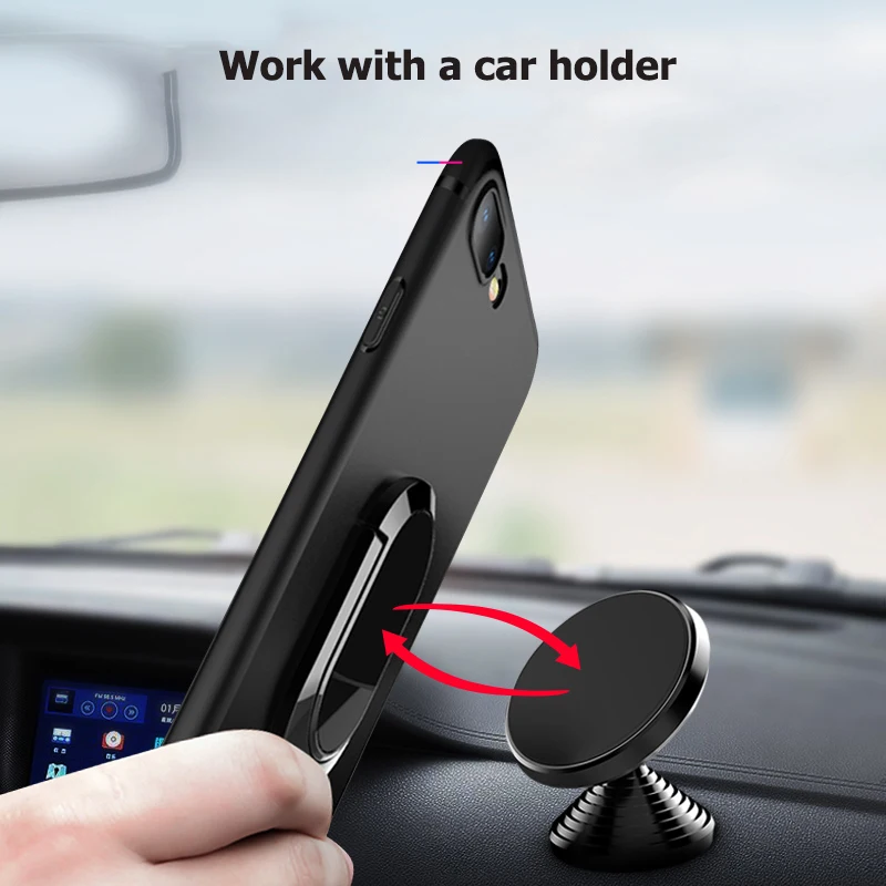 AIFFECT Car Holder Ring Case For IPhone X XR XS Max 6 6s 8 7 Phone Cover On The with Stand |