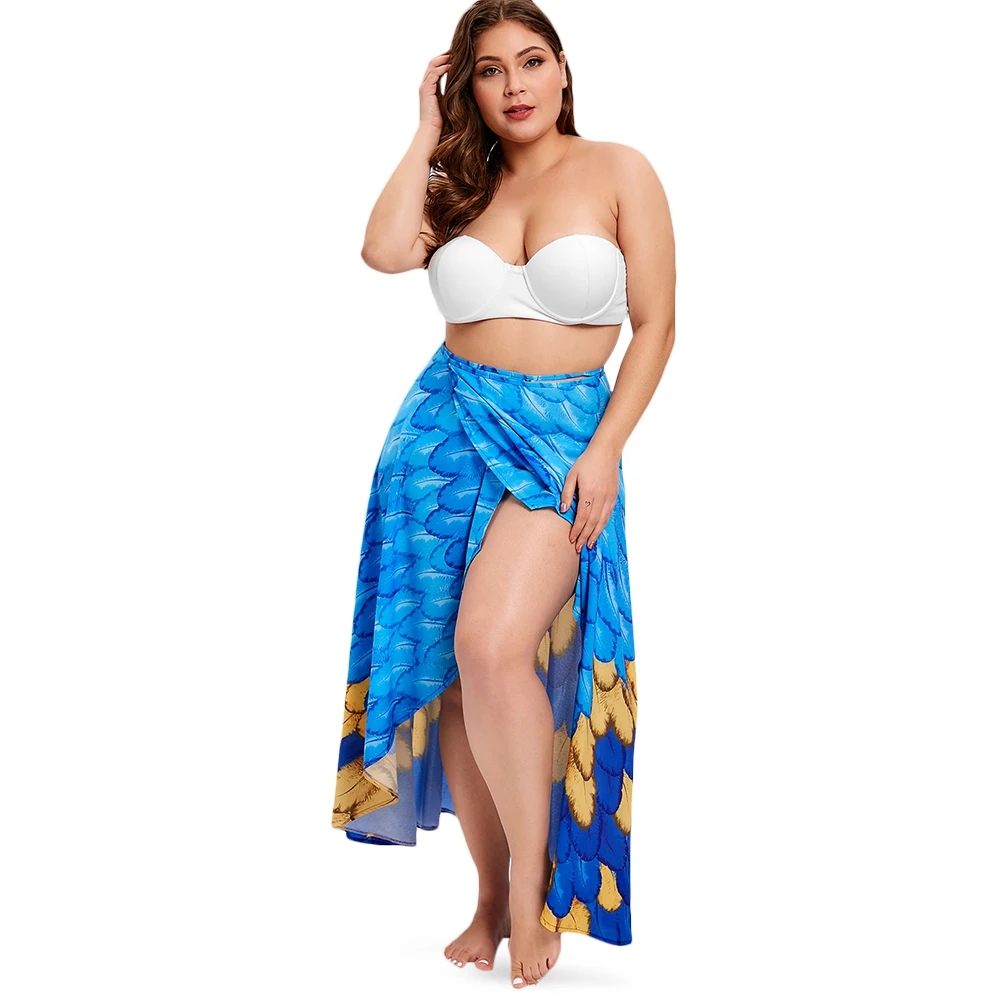 Женское платье с принтом перьев повседневное пляжное лямкой на шее большие