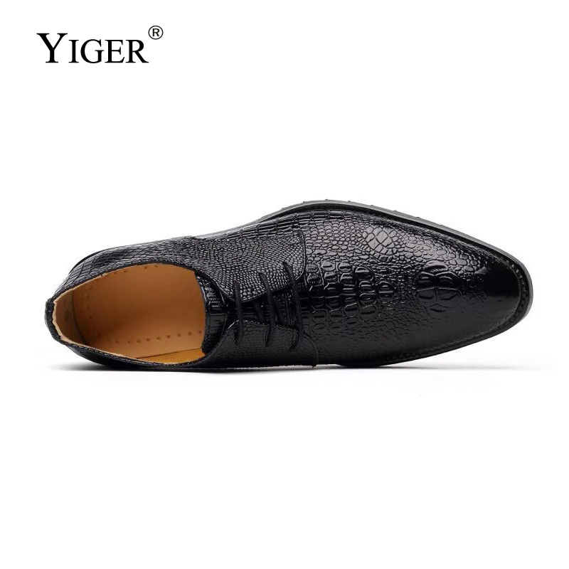 YIGER/Новинка Мужские модельные туфли мужские деловые из натуральной кожи