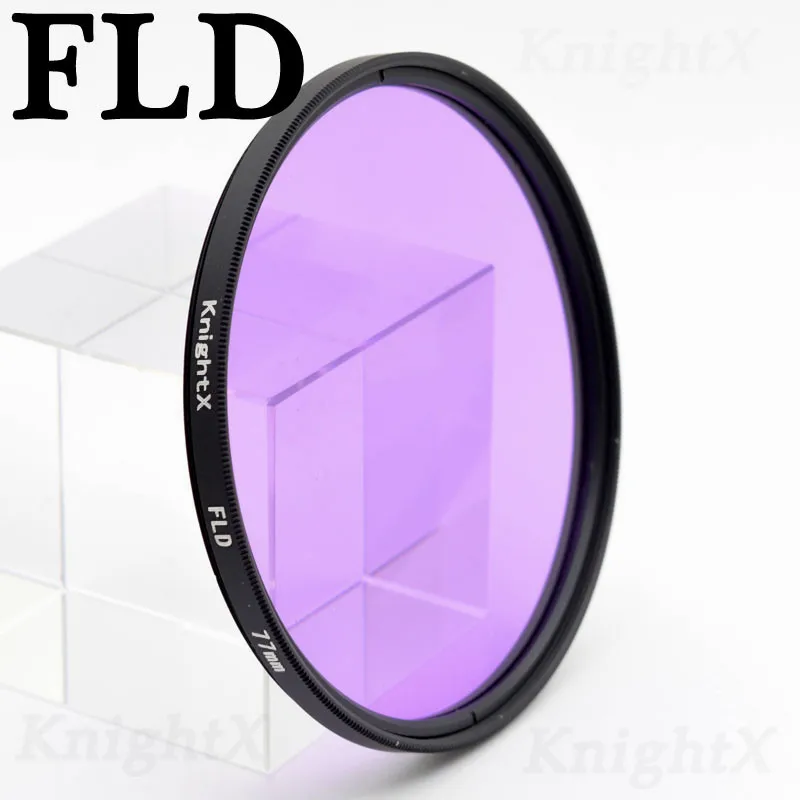 KnightX 49 мм 77 мм 58 52 мм фильтр UV CPL FLD круговой комплект круговой поляризатор с для Nikon Canon Pentax sony DSLR камера 5D 6D - Цвет: FLD
