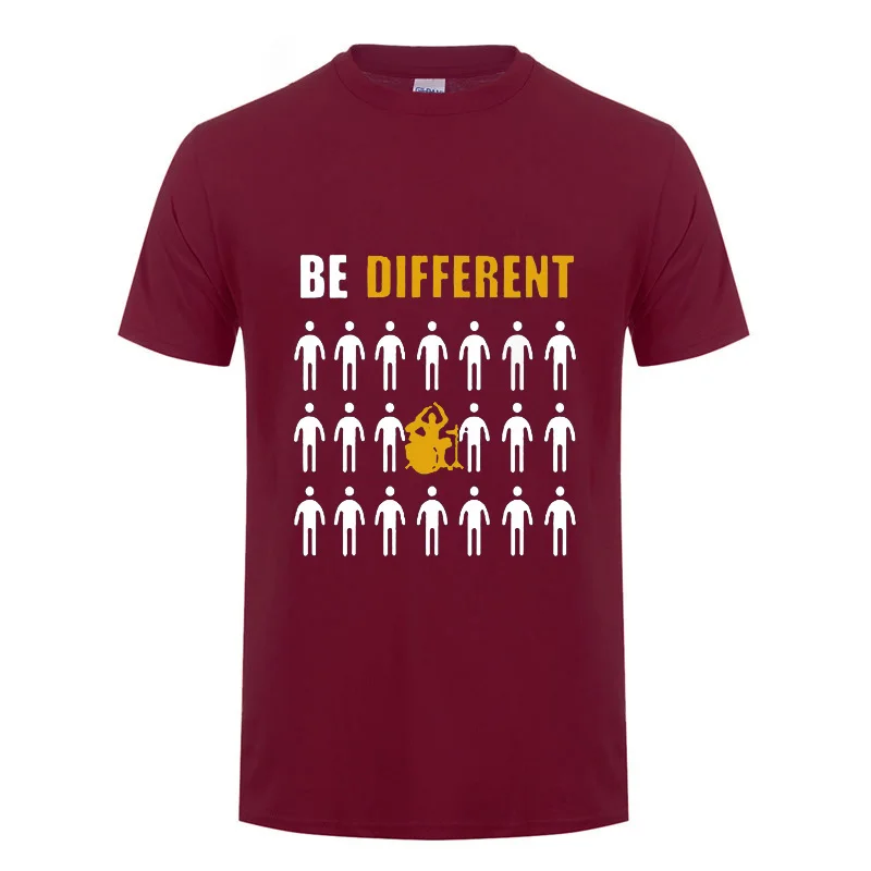 BE Different футболка забавный подарок на день рождения для барабанщика бойфренда мальчика Мужчины хип хоп Рок Группа Футболка короткий рукав барабанная музыка футболка - Цвет: Бургундия