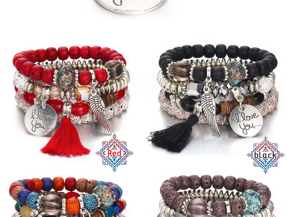 MNWT Boho талисманы кисточкой браслет натуральный браслет с камнями Кристалл бисера браслеты для женщин Винтаж браслет подарок Pulseira Feminina