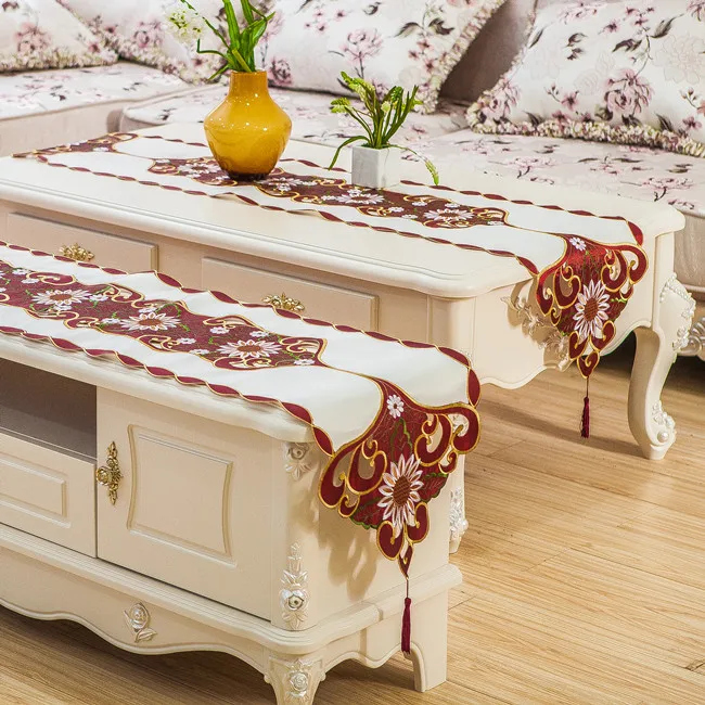 Горячее предложение элегантный цветочный полный скатерти с вышивкой украшения
