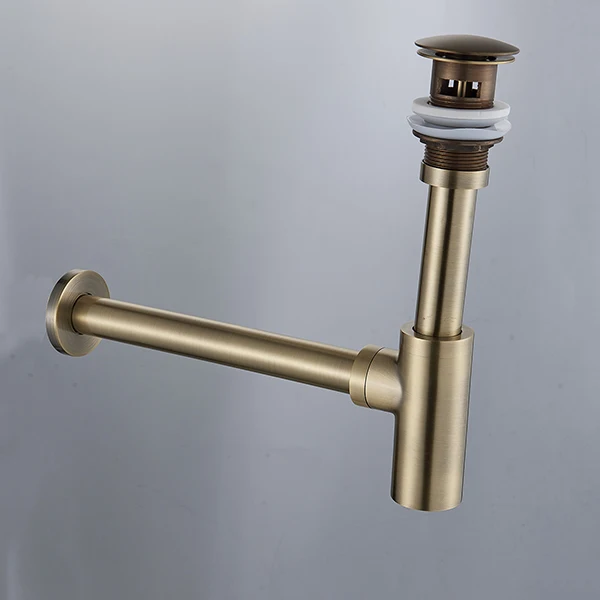 Antique Siphon Drain Ванная Комната Раковина Pop Up слив латунь аксессуары для ванной хром/золотой/масло втирают Бронзовый умывальник кран сифон сливной набор - Цвет: Antique Siphon Drain