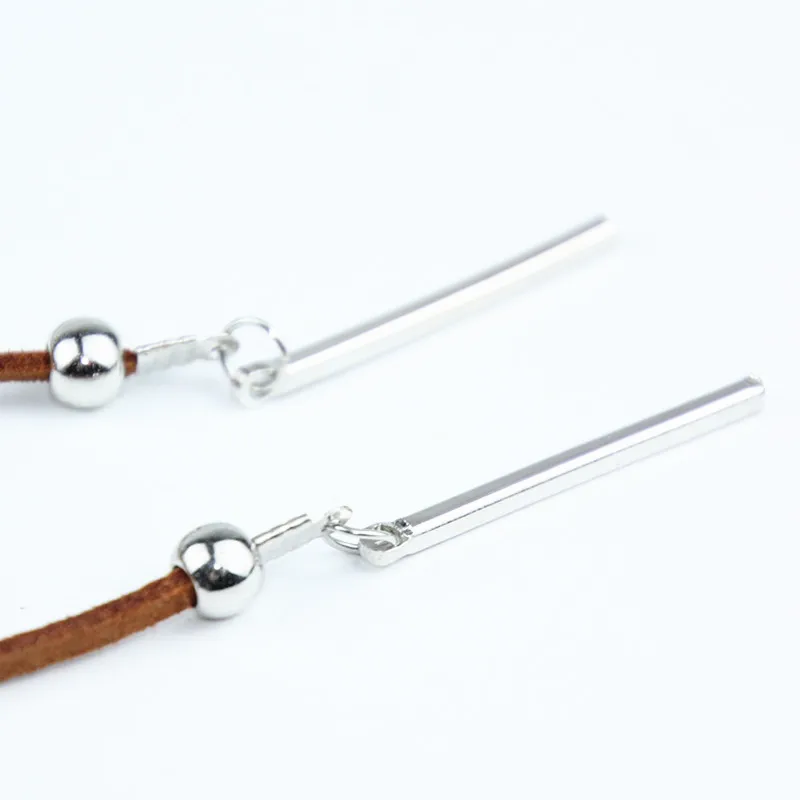 Длинное коричневое бархатное ожерелье x150 в стиле панк из кожи и вельвета модная