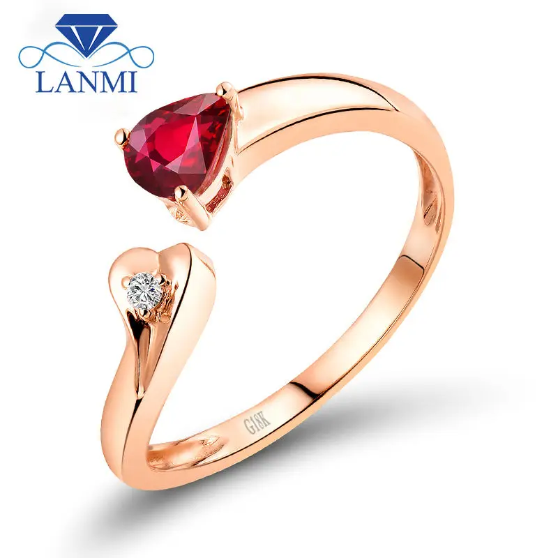 Обручальные кольца с натуральным Рубином 18 К розовое золото|diamond jewelry|18k rose18k solid gold