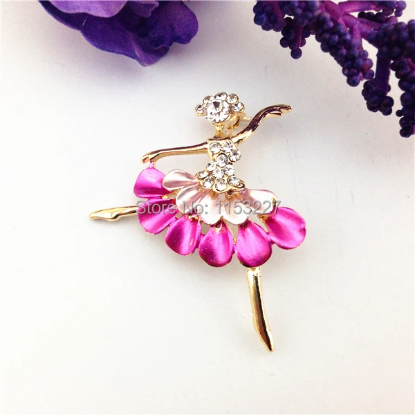 Эмалированная брошь в виде Танцующей Балерины | Украшения и аксессуары