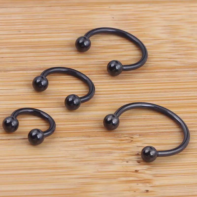 TIANCIFBYJS Tragus серьги черная Подкова 316L хирургическое стальное кольцо для носа кольцевой пирсинг ювелирные изделия для тела кольца CBR кольцо
