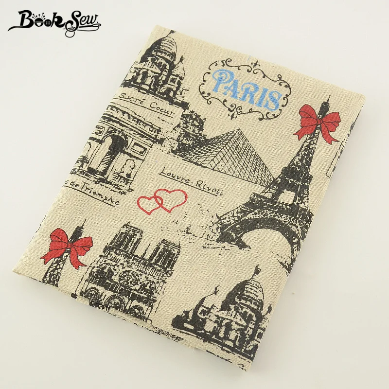 Home Textile Paris Theme Style Cotton Linen Fabric Booksew Sewing Tissu For Tablecloth Pillow Bag Curtain Cushion Decoration|cotton linen
