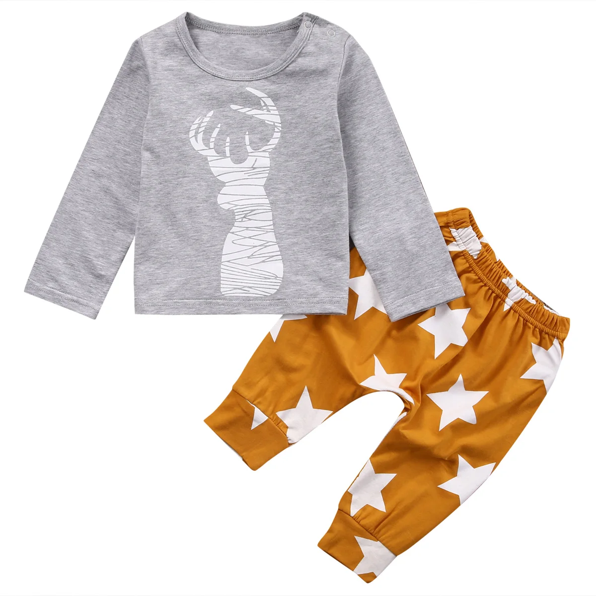 2 шт. Одежда для новорожденных футболка с оленем мальчиков и девочек топы + брюки