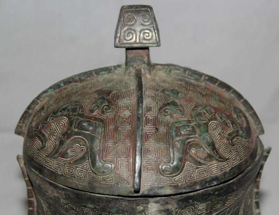 Песня voge gem S2260 15 архаичная Китайский бронзовая фигурка периода династии птица