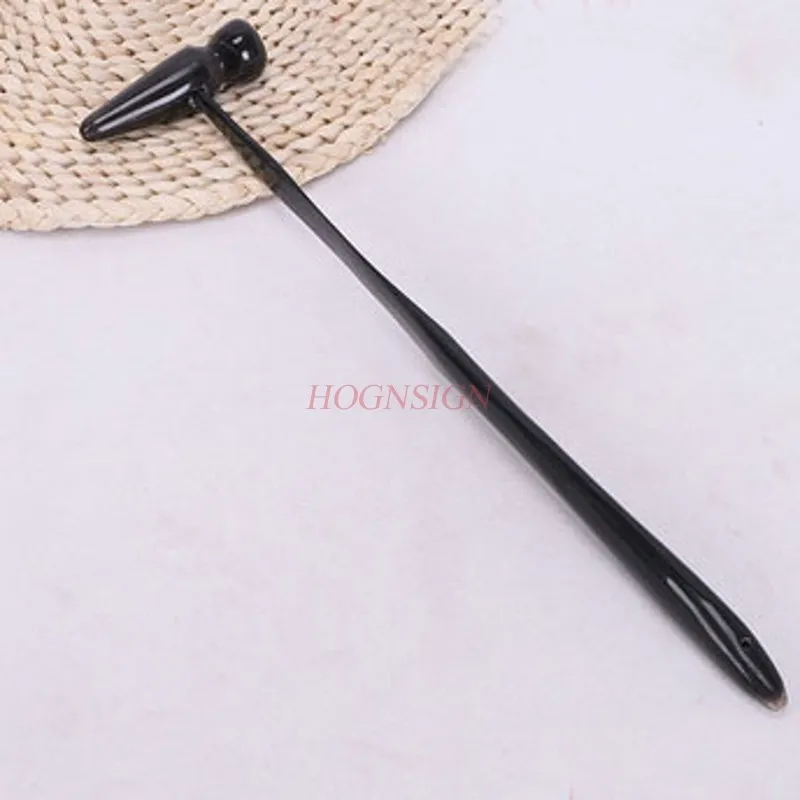 Black ox horn massage hammer meridian acupuncture point knock stick backhammer fitness household slap | Красота и здоровье