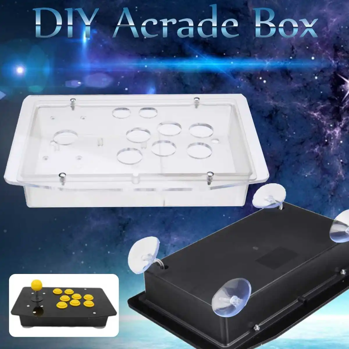 5 мм DIY прозрачный черный акриловый чехол для панели прочная конструкция аркадный джойстик сменная ручка аркадная игра набор легко установить