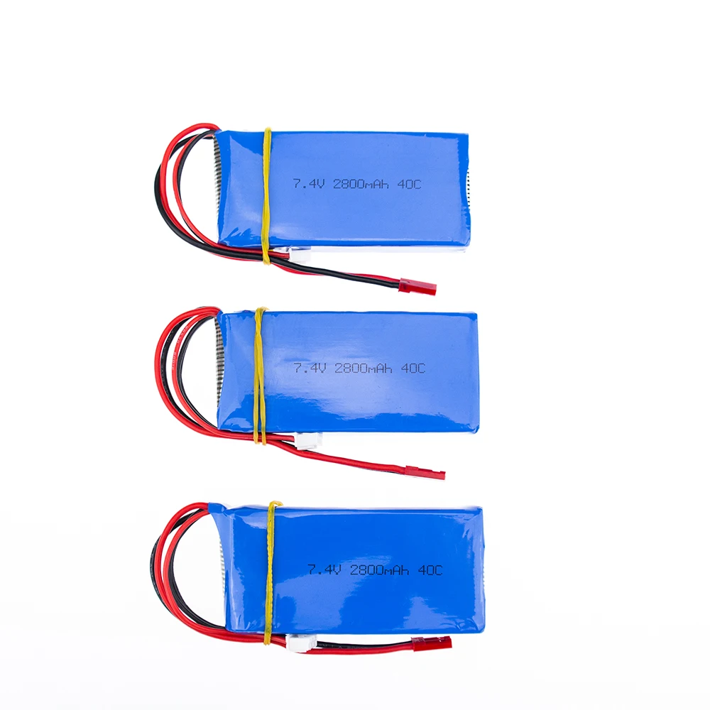 3 шт. Литий Полимерный Аккумулятор 7 4 в 2800 мАч 2s для WLToys V262 V333 V323 V666 Запчасти