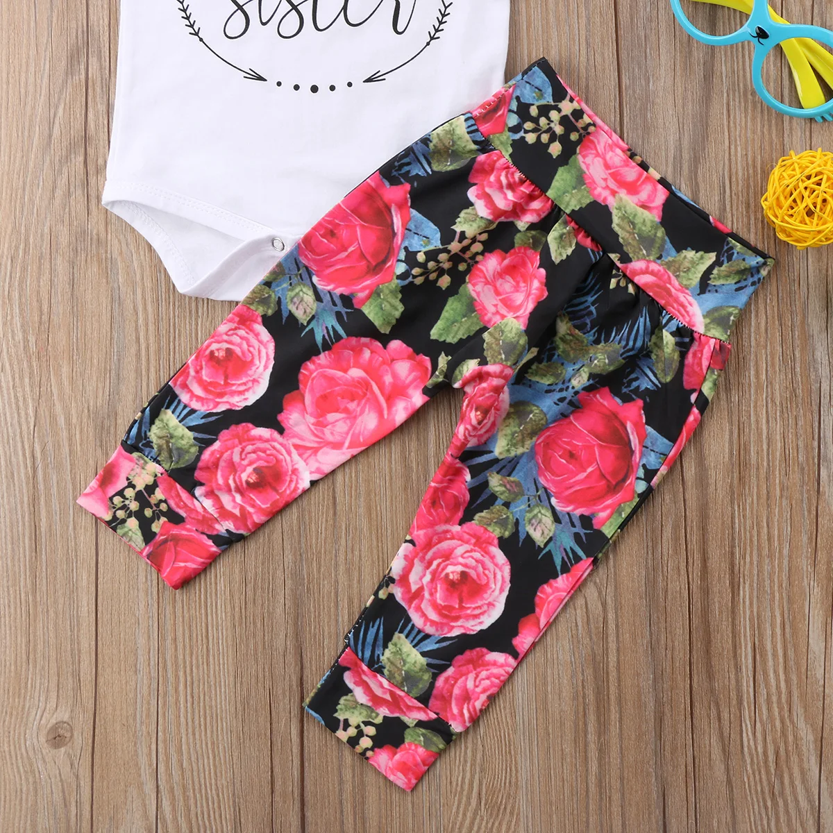 2018 Милая одежда с цветочным принтом для новорожденных и маленьких девочек