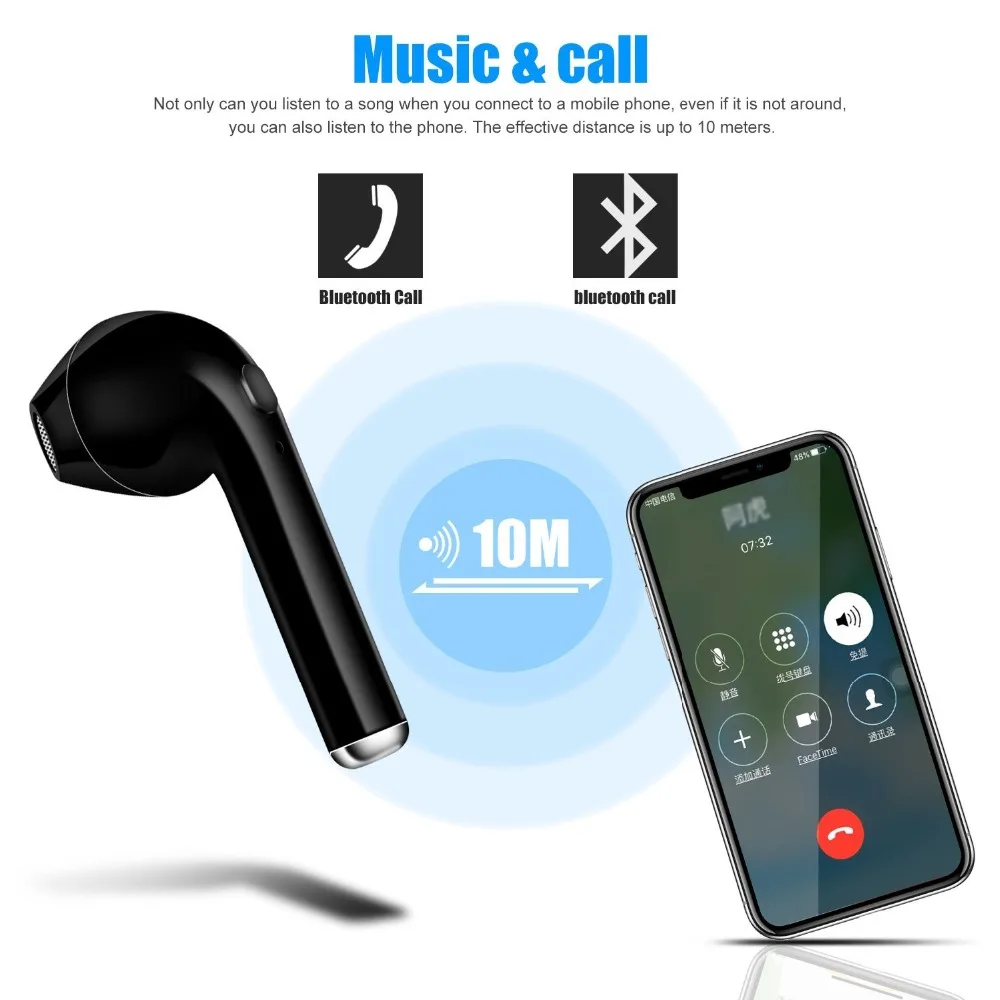 I7S Headset Earbuds Ture Wireless Bluetooth Double Earphone Twins Earpieces Stereo Binaural Earphones For All mobile phones | Электроника