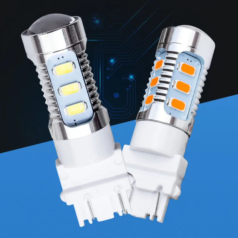 2 шт. 3157 3156 Автомобильный источник света 15 SMD 5630 LED P27/7 Вт Высокая мощность P27W
