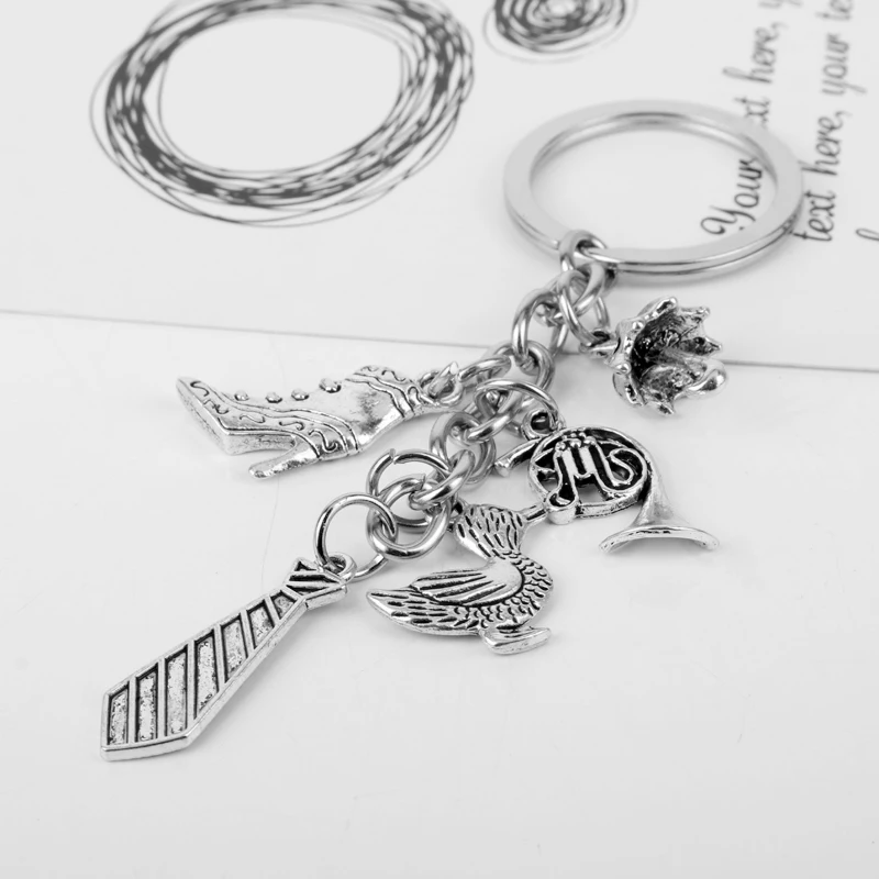 

dongsheng New How I Met Your Mother Umbrella French Horn Tie Mother High Heel Pendant Keychain KeyRing Bag Women Men Jewelry -50