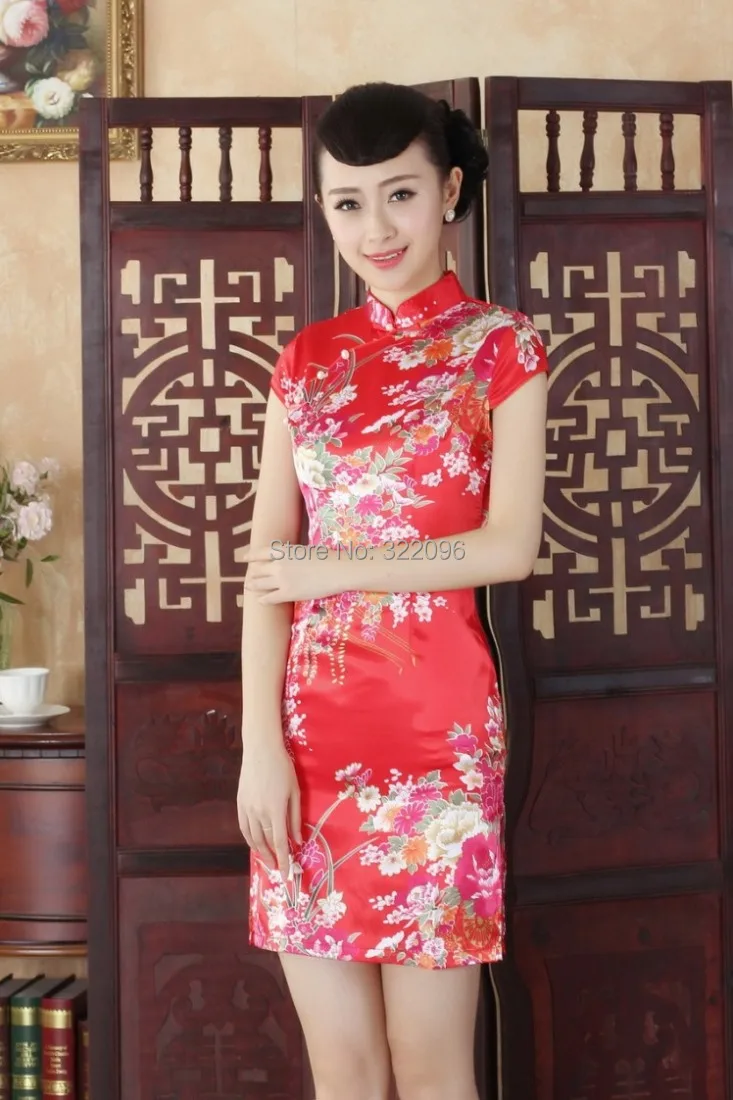 Шанхай история искусственный шелк Cheongsam Брендовые платья с разрезами по бокам и