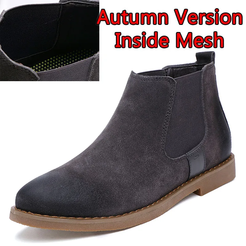 Autumn Gray Сургут мужские повседневные сапоги, модные мужские теплые плюшевые зимние сапоги, высокие кроссовки, Мужские осенне-зимние ботильоны размера плюс 38-44 - Цвет: Autumn Gray