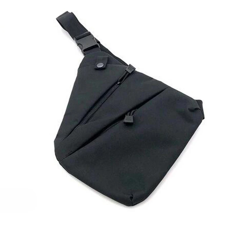 Black Bag In Left Наружная Мужская нагрудная сумка, противоугонная сумка, тактическая левая/правая сумка на плечо, нейлоновая сумка-Кобура - Color: Black Bag In Left