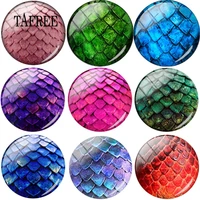 tafree dragon scales photo 25mm round diy glass cabochon cover dragon pendant cameo settings for keychain necklace
