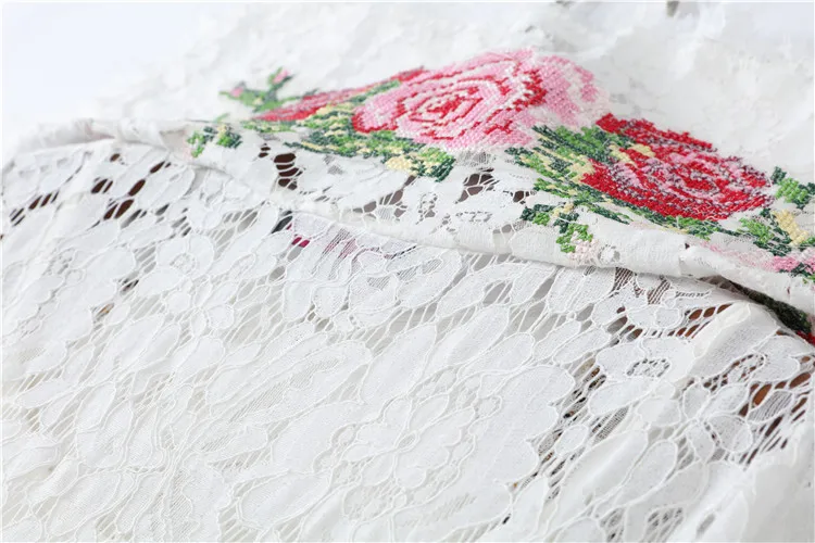 Лето 2019 г. BOHO белая кружевная блузка рубашка для женщин взлетно посадочной полосы