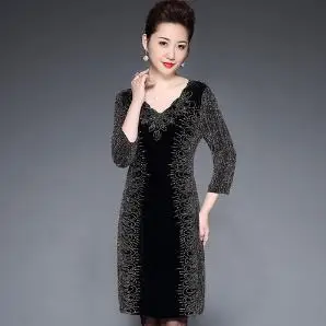 2018 Embroidery Flower A Line Chiffon Women Dress Vintage ELegant Plus Size Autumn Ladies Dresses Work Office Slim Femme DQ120 | Женская