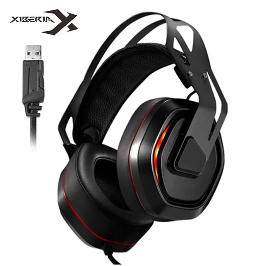 Xiberia S18 PC наушники 7 1 объемный звук USB игровая гарнитура стерео Бас шлем с
