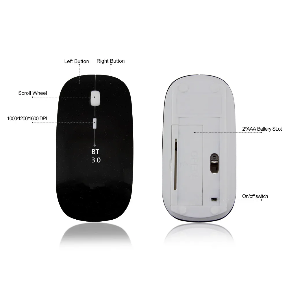 Bluetooth мышь игровая ультратонкая 3 0 DPI 4D USB 1600DPI|Мыши| |
