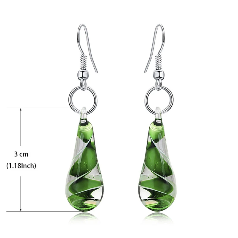 DoreenBeads Модные женские висячие серьги прозрачные капли воды стекло бисер кулон