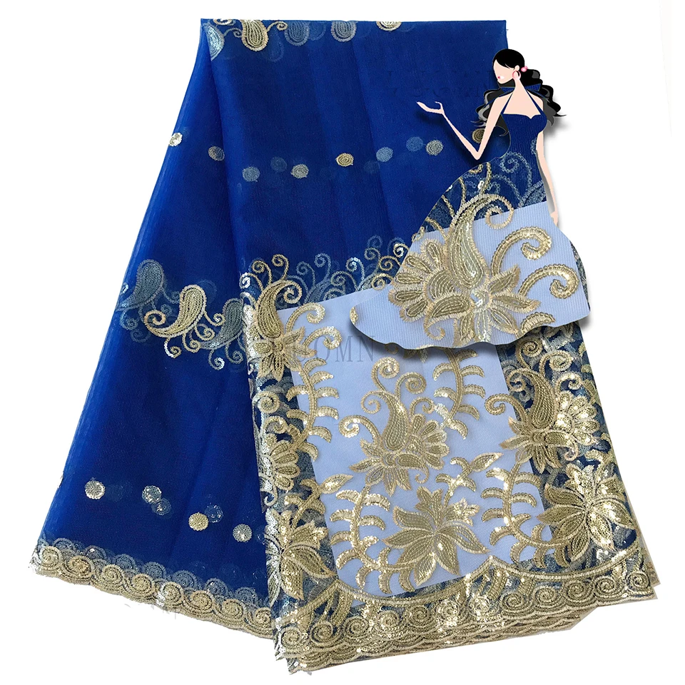 Новый стиль Французский Чистая кружевная африканская чистая Тюлевая сетчатая