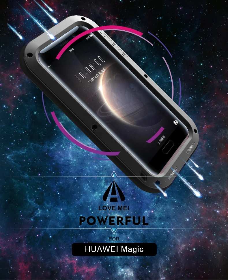 LOVE MEI мощный чехол для huawei Honor Magic ударопрочный грязеотталкивающий водонепроницаемый металлический защитный чехол для телефона huawei Magic алюминиевый