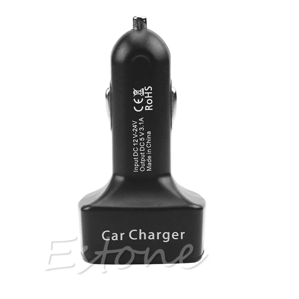 

4 In 1 Dual USB Car Charger Adapter Voltage DC 5V 3.1A Tester For iPhone PHONE