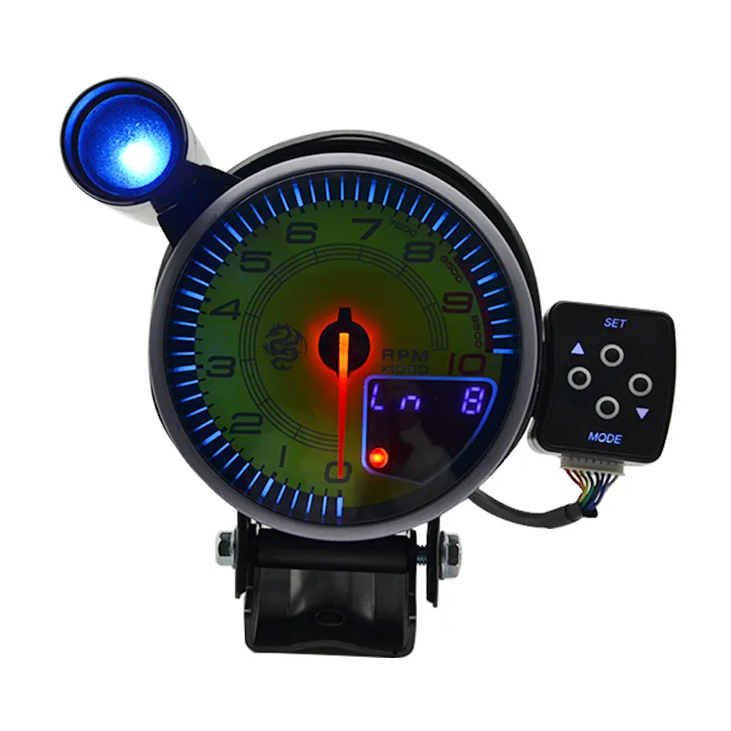 95 мм Тахометр RPM Gauge шаговый двигатель три светодиодных цвета дисплей с сдвигом светильник