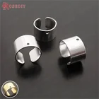 Латунные петли-зажимы для сережек серебристого цвета, диаметр 10 мм, высота 6 мм, отверстие 1 мм, комплектующие для изготовления ювелирных изделий сделай сам, аксессуары для сережек, 50 шт.