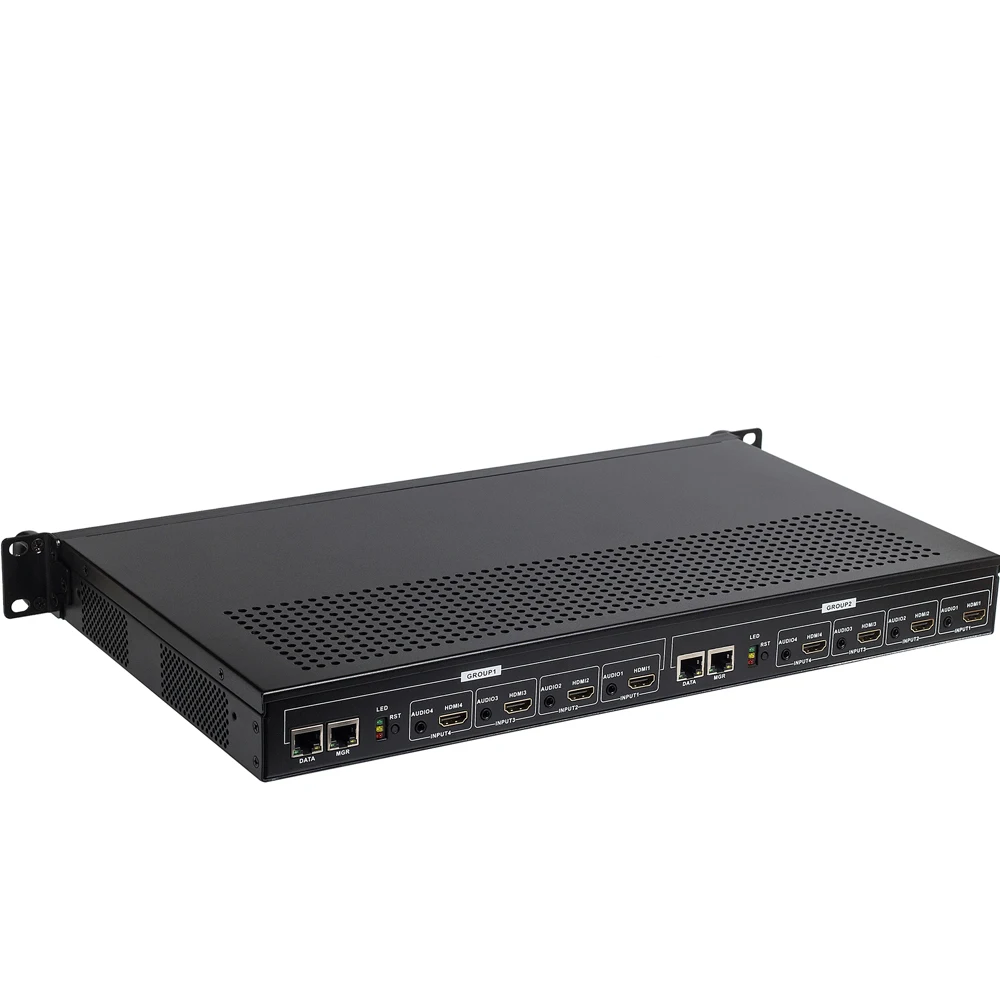 1U стойка 8 каналов MPEG4 H.264 HDMI потоковый кодировщик H264 прямая трансляция RTMP в HTTP RTSP