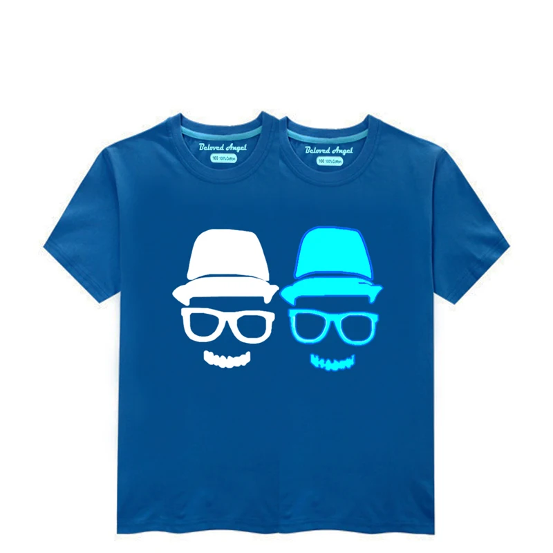 Светящаяся футболка с героями мультфильмов для детей, светящаяся в темноте футболка для малышей Повседневная футболка для подростков детский подарок, летние топы для мальчиков и девочек, футболки